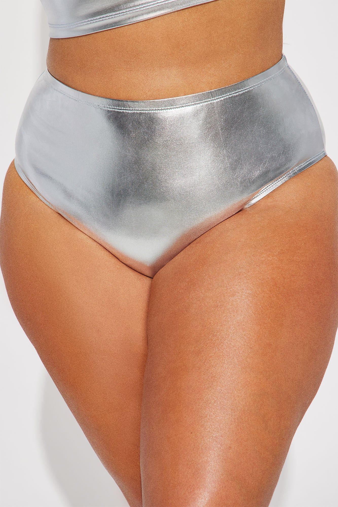 Maui Metallic High Rise Bikini Bottom - Silver sold by Fashion Nova product image thumbnail 5