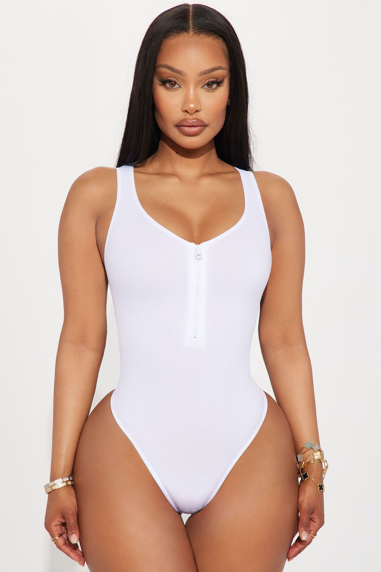 Zaida Seamless Bodysuit - White sold by Fashion Nova