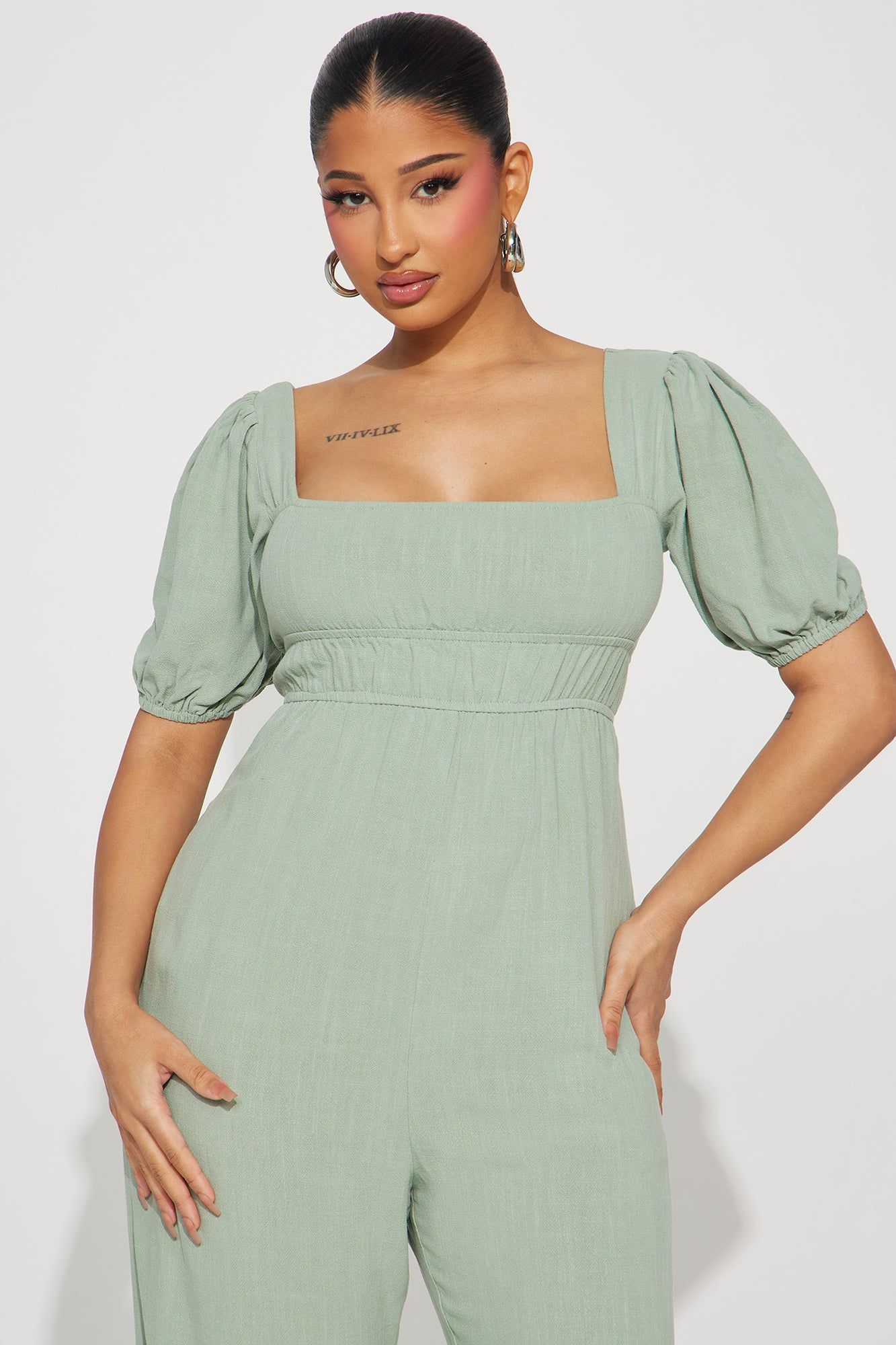 Infiniti Linen Jumpsuit - Sage sold by Fashion Nova product image thumbnail 2