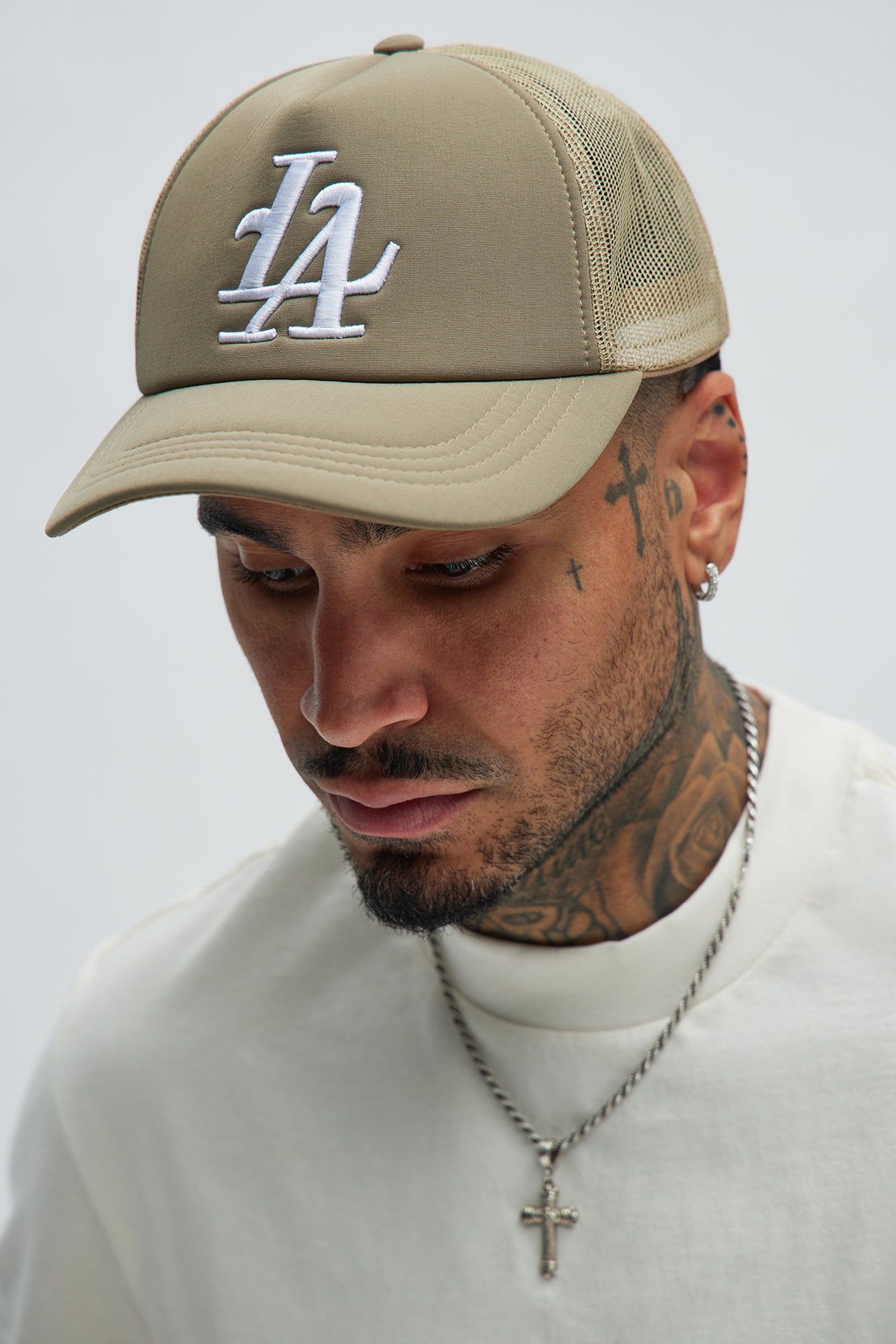 LA Trucker Hat - Tan sold by Fashion Nova