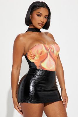 Smoking Hot Bodysuit - Red/combo sold by Fashion Nova