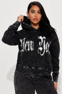 New York City Washed Hoodie - Black Wash sold by Fashion Nova