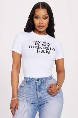 My Ex Is My Biggest Fan Tshirt - White made by Fashion Nova
