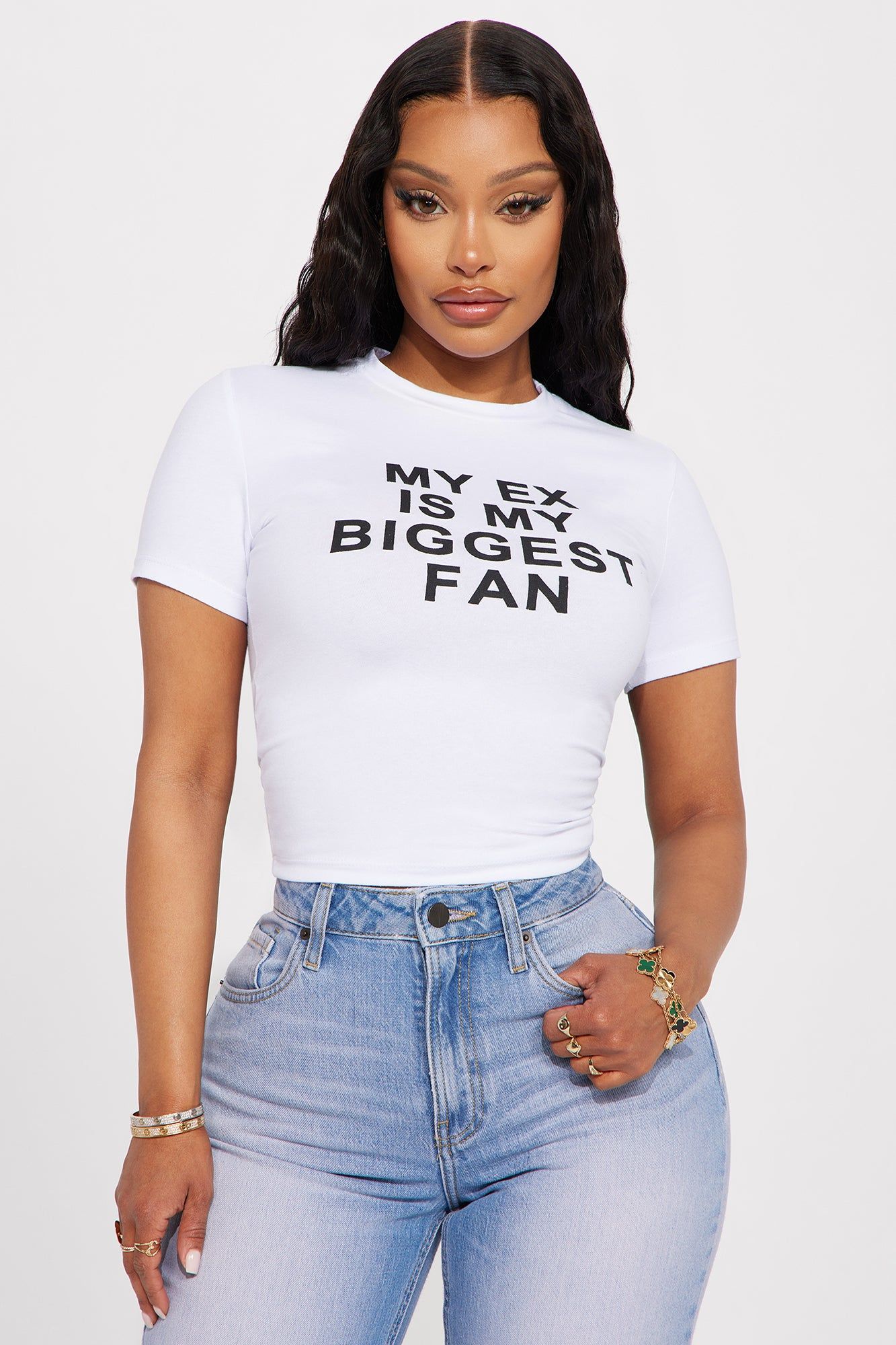 My Ex Is My Biggest Fan Tshirt - White sold by Fashion Nova