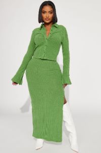 Booked And Busy Maxi Skirt Set - Green sold by Fashion Nova