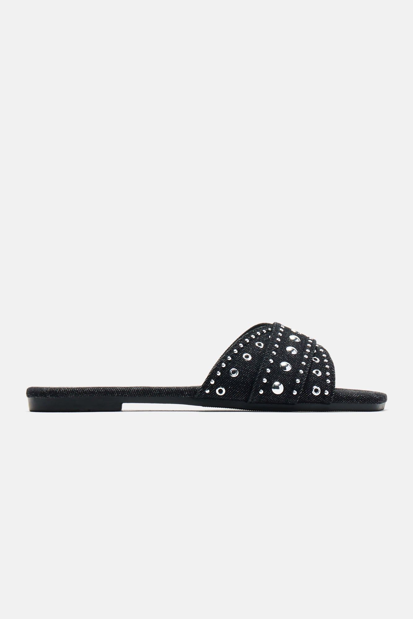 We Should Link Studded Flat Sandals - Black sold by Fashion Nova product image thumbnail 4