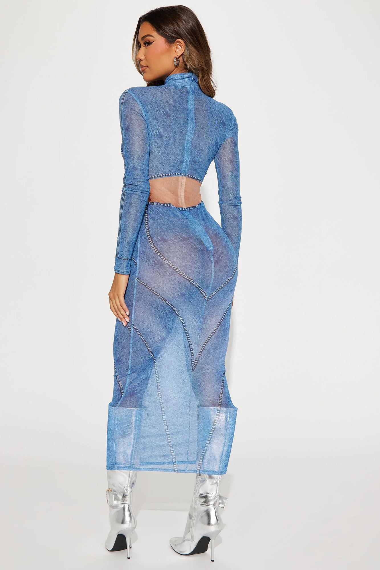 Jordyn Mesh Maxi Dress - Blue sold by Fashion Nova product image thumbnail 3