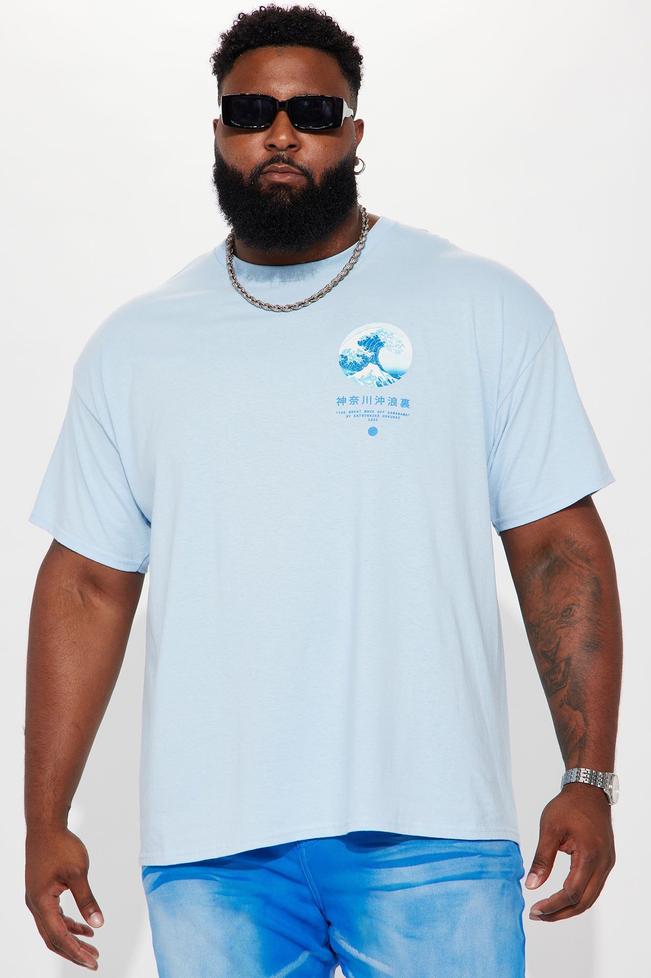 The Great Wave Short Sleeve Tee - Light Blue sold by Fashion Nova product image thumbnail 8