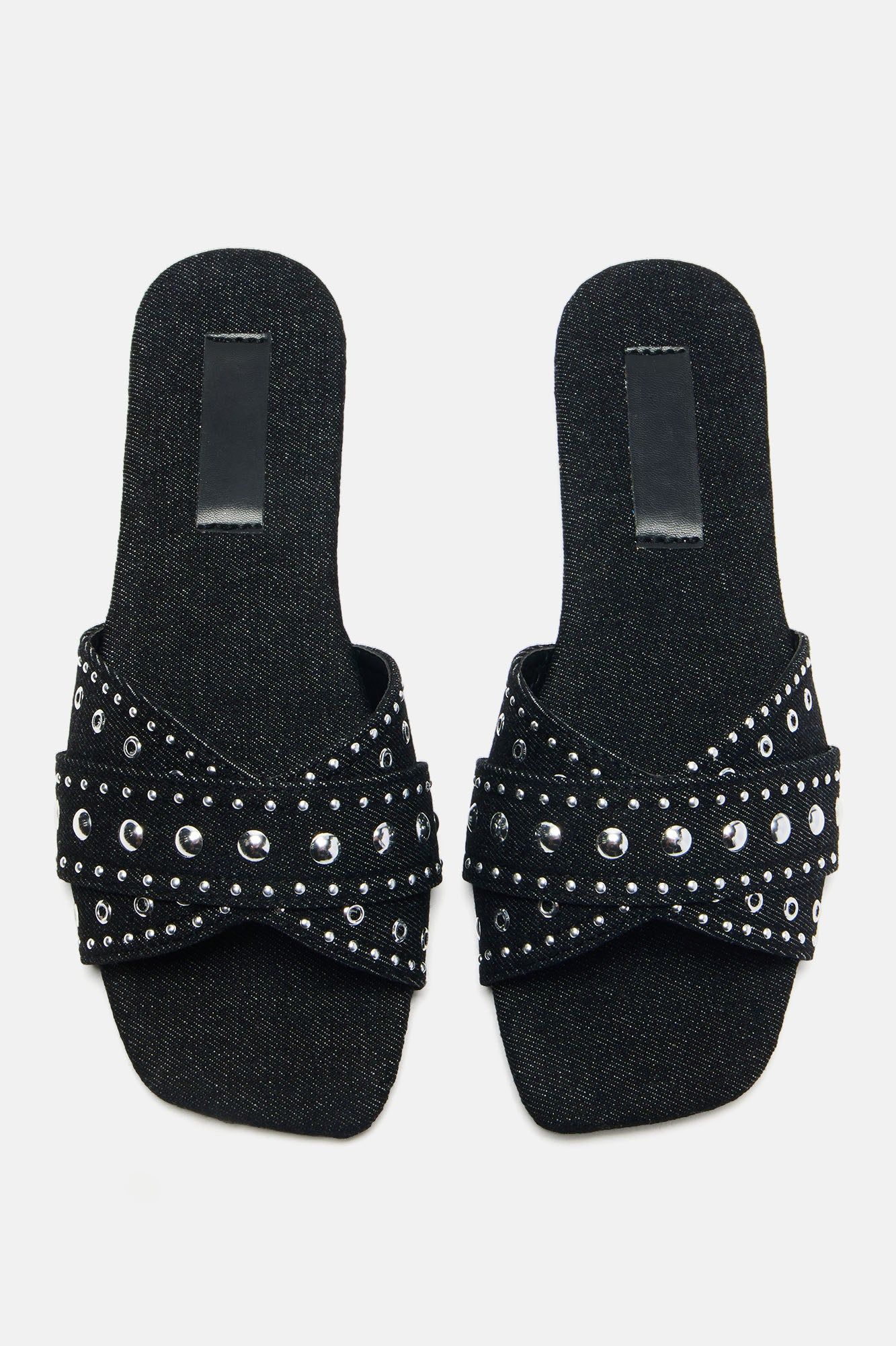 We Should Link Studded Flat Sandals - Black sold by Fashion Nova product image thumbnail 5