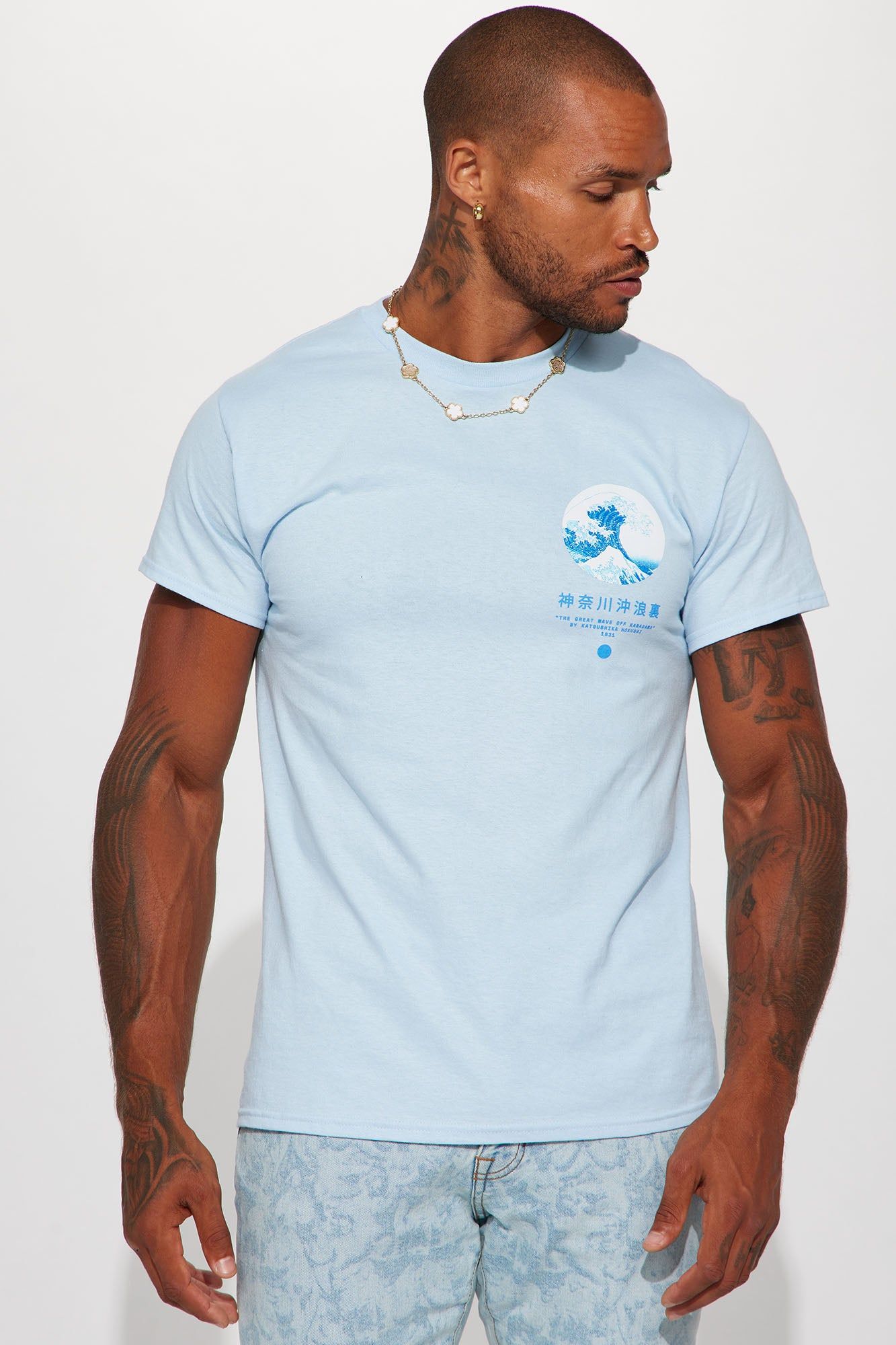 The Great Wave Short Sleeve Tee - Light Blue sold by Fashion Nova product image thumbnail 5