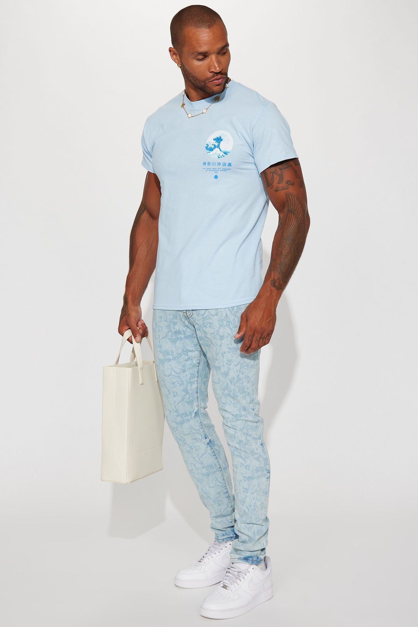 The Great Wave Short Sleeve Tee - Light Blue sold by Fashion Nova product image thumbnail 3