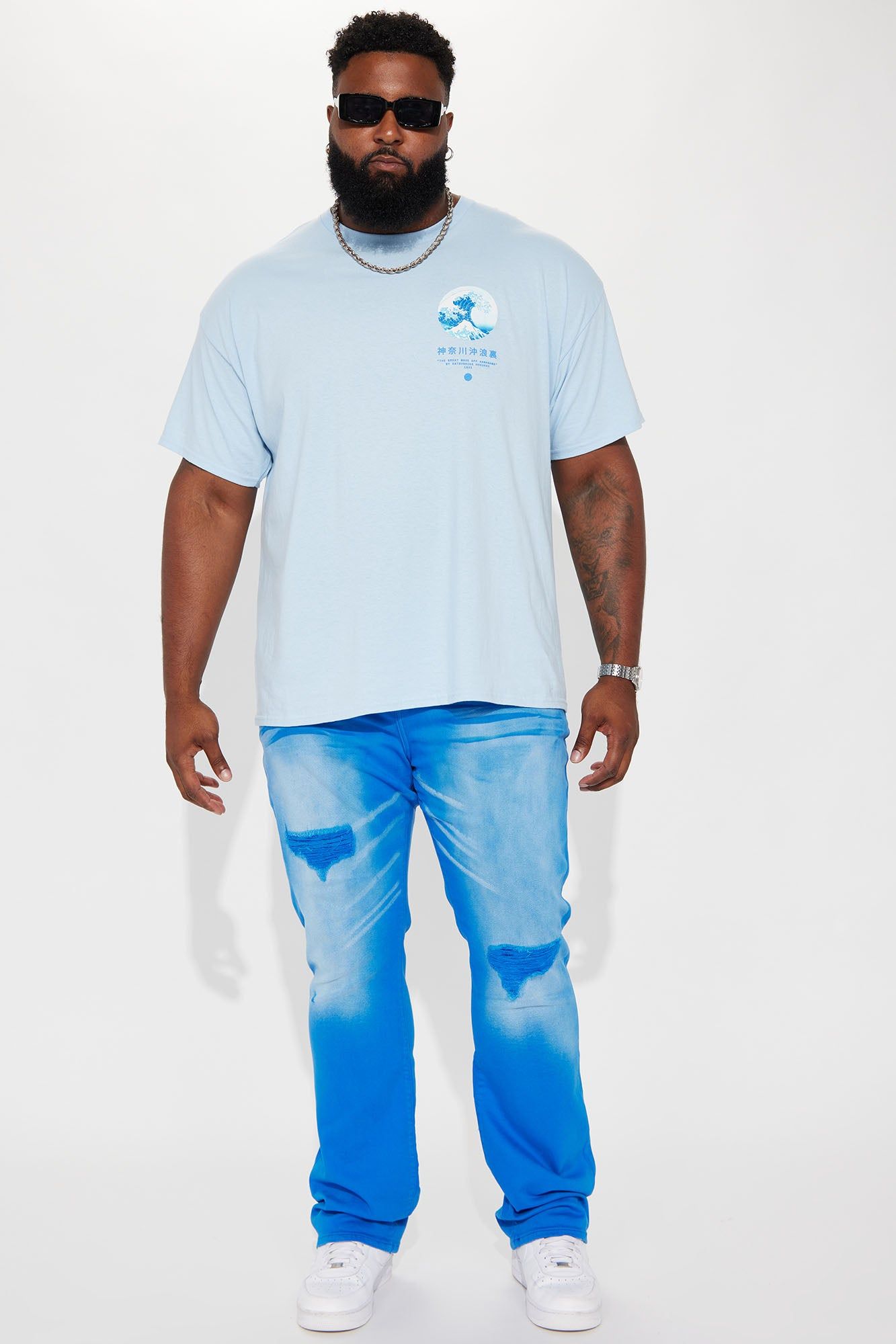 The Great Wave Short Sleeve Tee - Light Blue sold by Fashion Nova product image thumbnail 7
