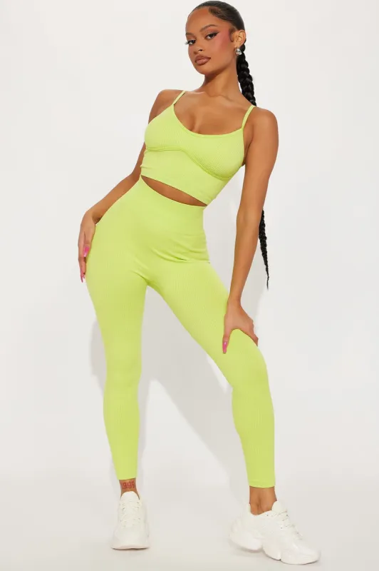 Low Intensity Workouts Active Set - Lime sold by Fashion Nova