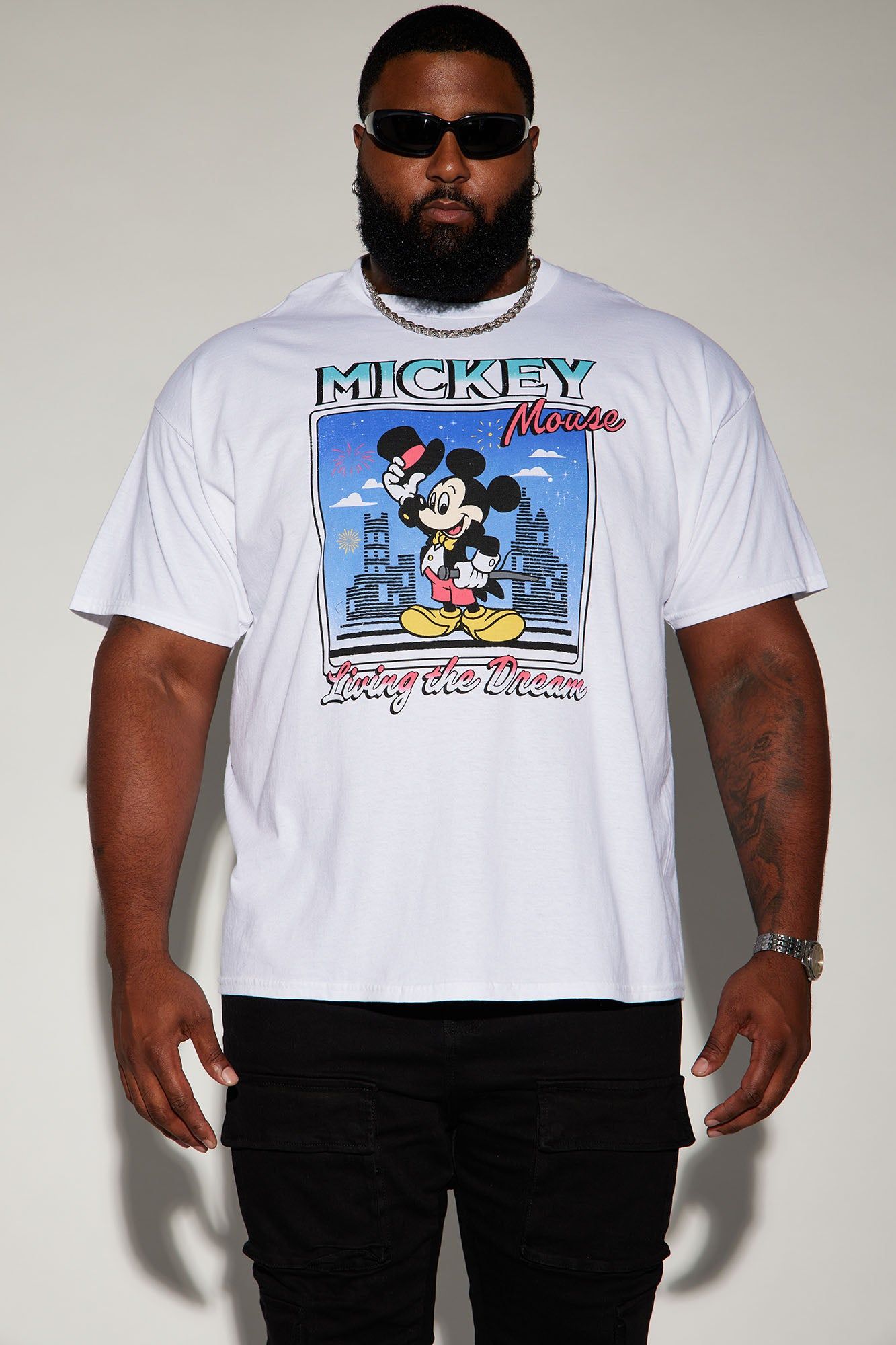 Mickey Living The Dream Graphic Short Sleeve Tee - White sold by Fashion Nova product image thumbnail 4