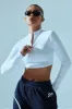 FN Paris Quarter Zip Top - White sold by Fashion Nova