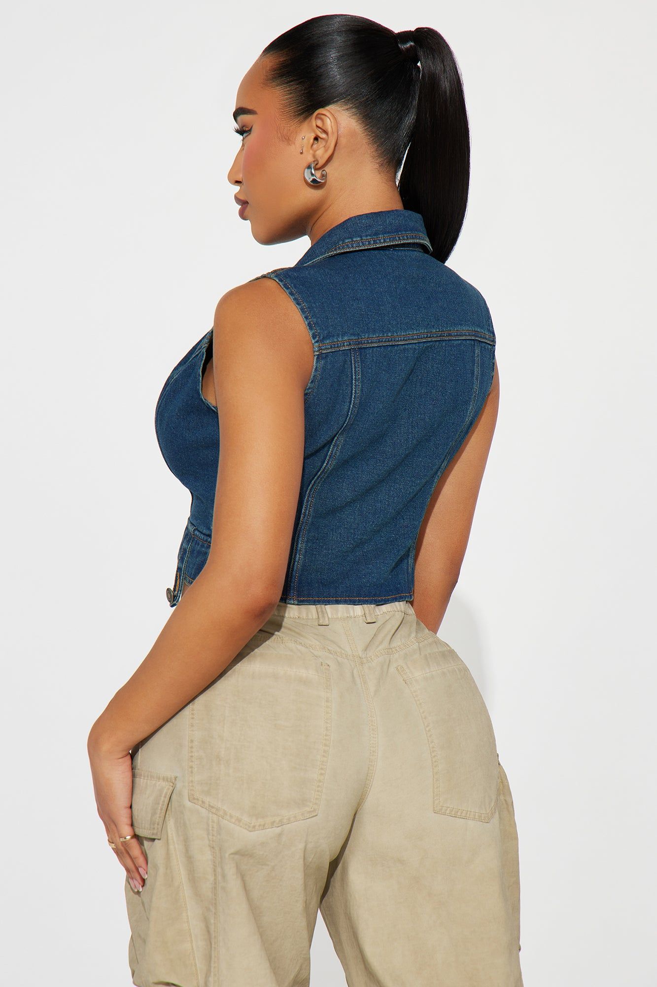 Late Night Denim Vest Top - Medium Wash sold by Fashion Nova product image thumbnail 4