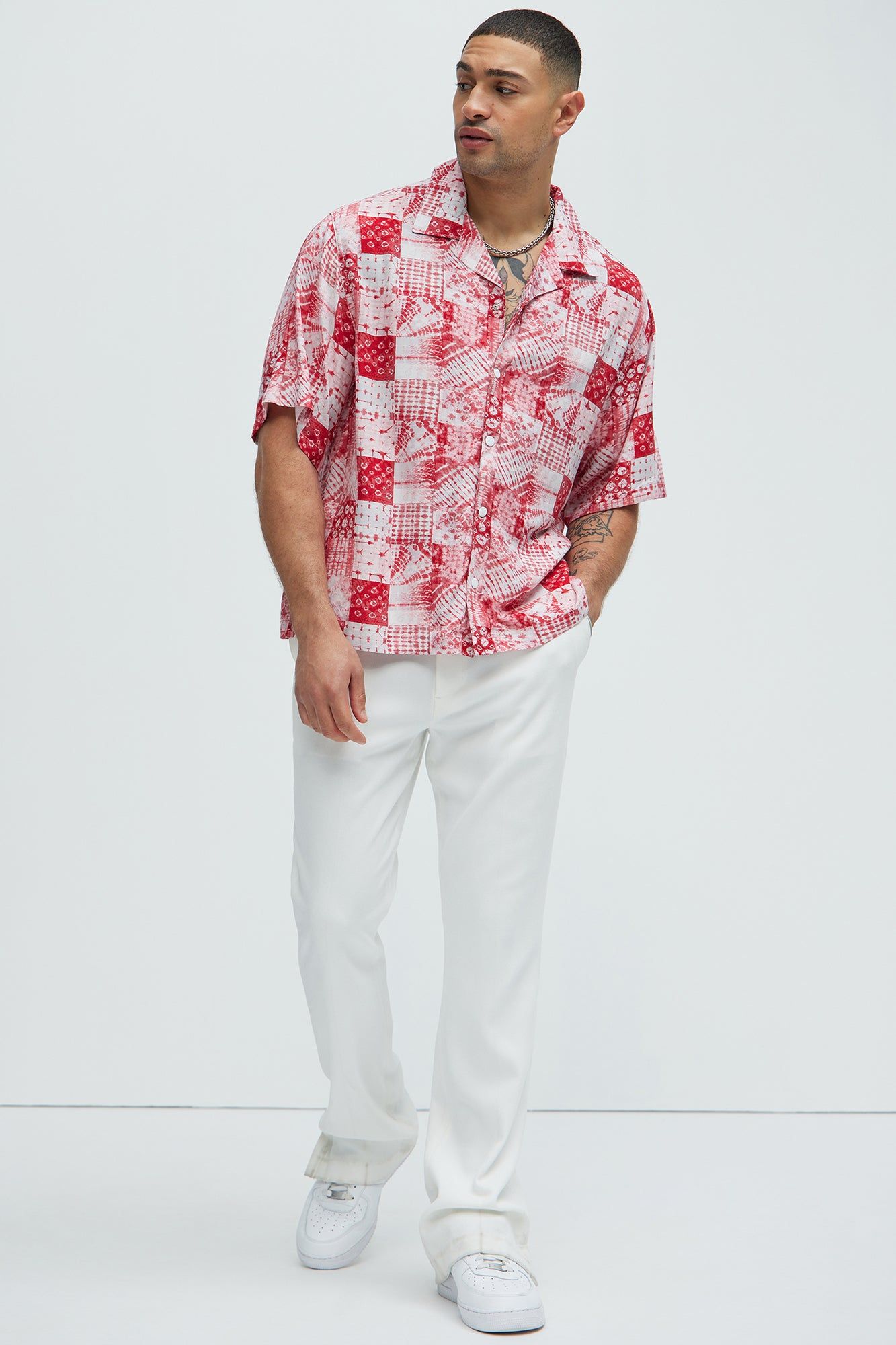 Nagoya Shibori Shirt - Red/White sold by Fashion Nova product image thumbnail 2