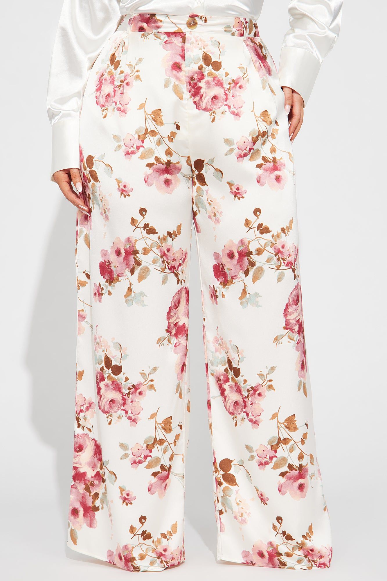 Lover Gal Satin Trouser - Cream/combo sold by Fashion Nova product image thumbnail 5