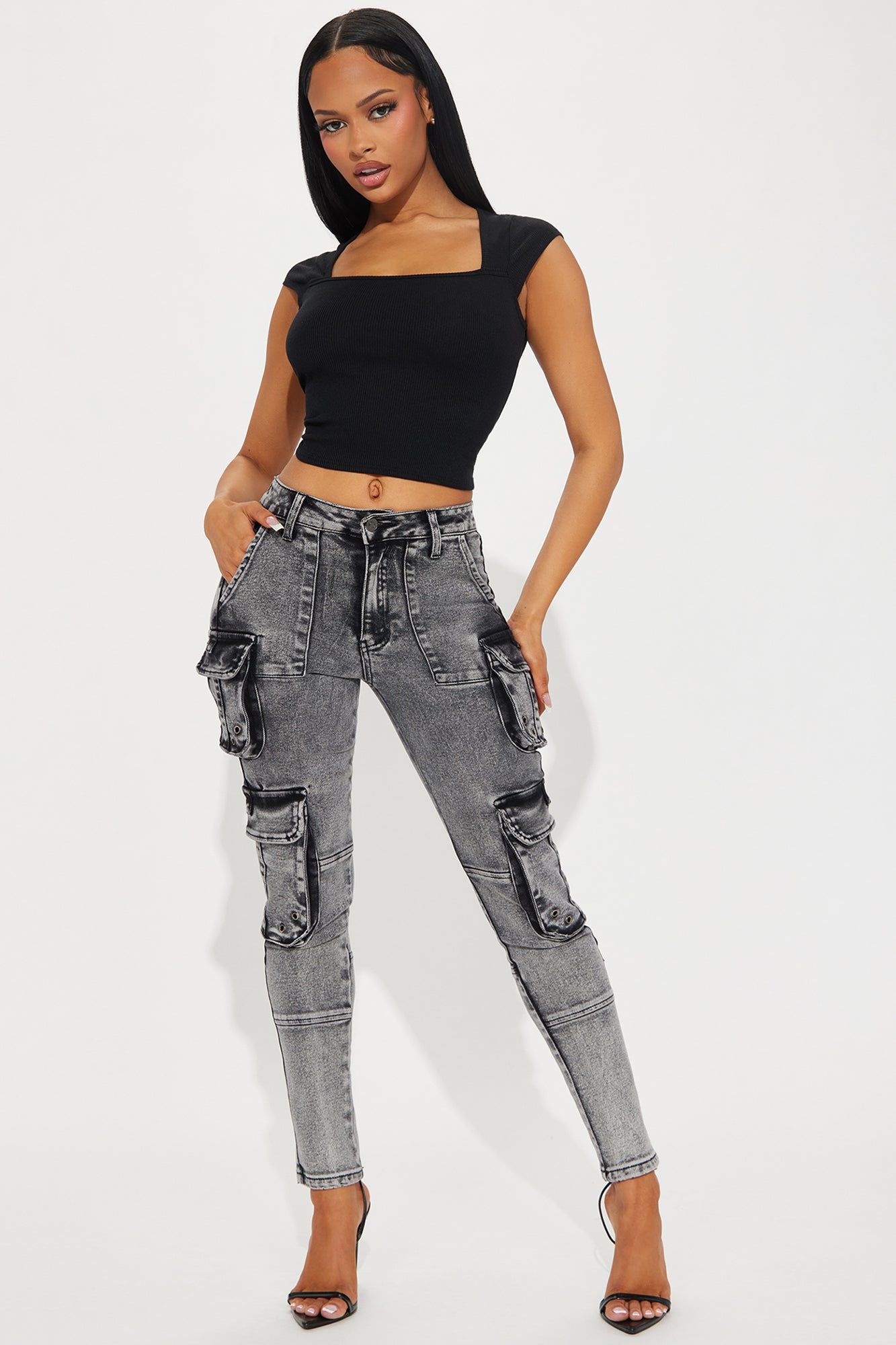 Sabrina Square Neck Tee - Black sold by Fashion Nova product image thumbnail 2