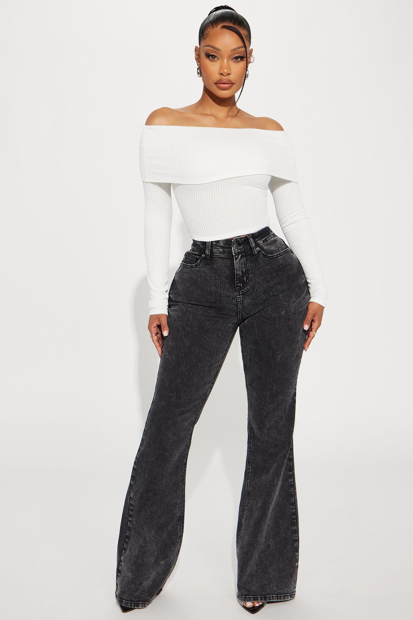 Best Of Luck Off Shoulder Top - White sold by Fashion Nova product image thumbnail 2