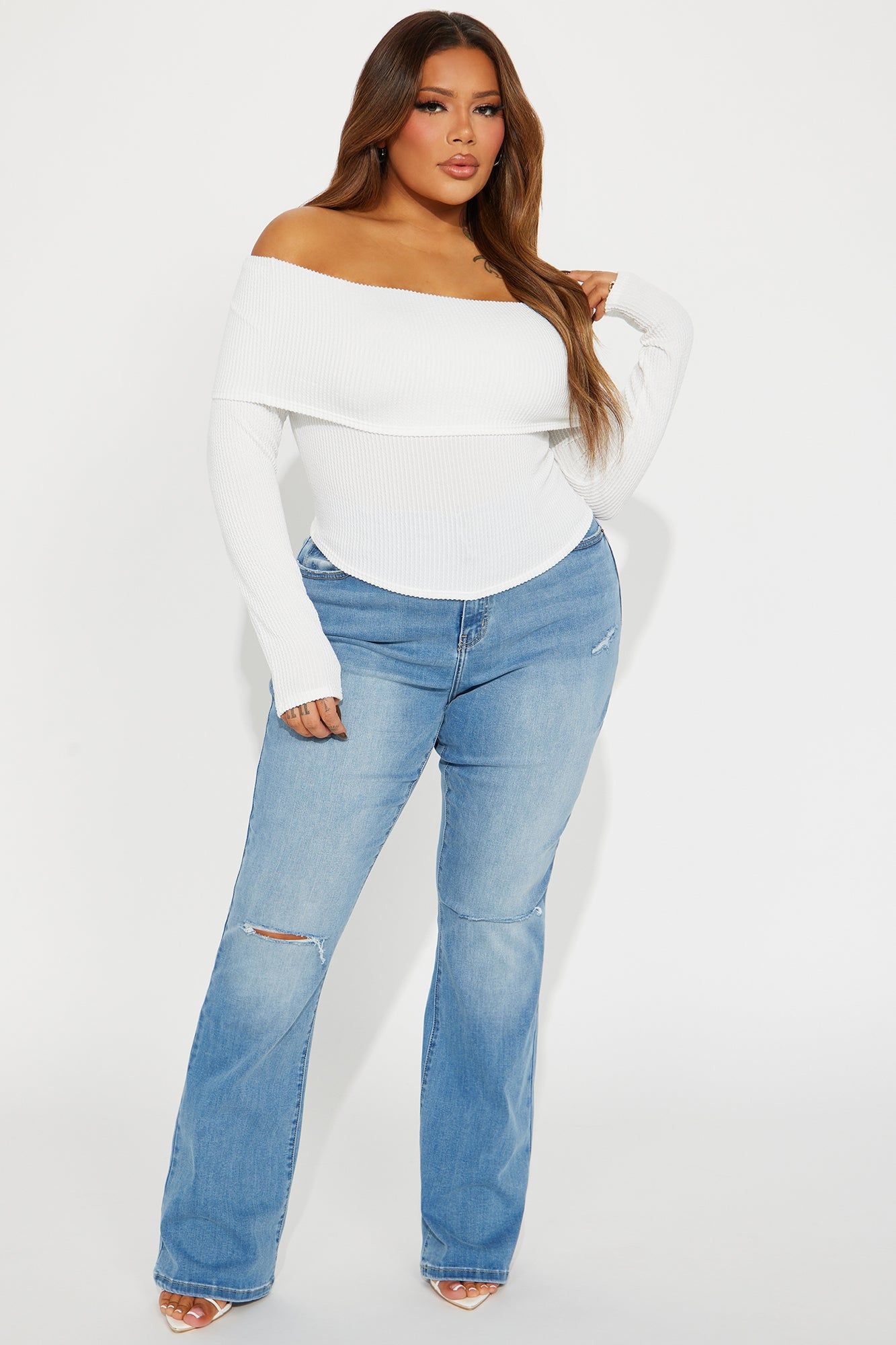 Best Of Luck Off Shoulder Top - White sold by Fashion Nova product image thumbnail 5
