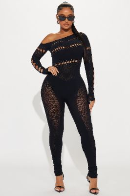 Chase The Feeling Seamless Jumpsuit  - Black sold by Fashion Nova