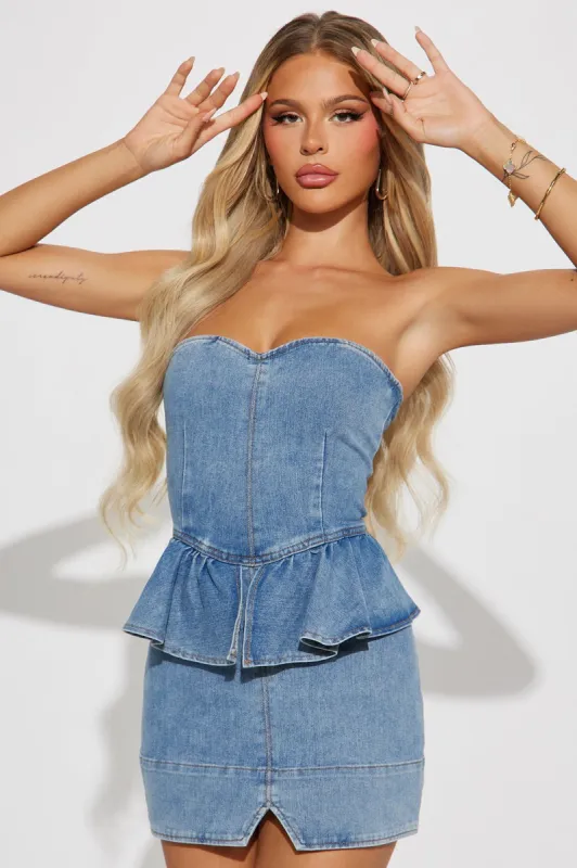 Arizona Denim Mini Dress - Light Wash sold by Fashion Nova