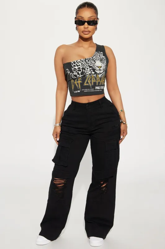 With You Distressed Cargo Pant - Black sold by Fashion Nova