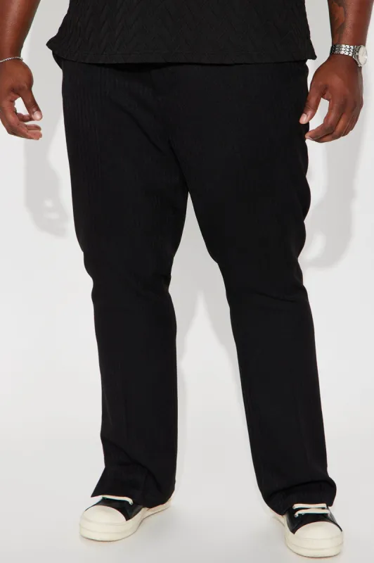 Weekend Getaway Flare Slit Trouser - Black sold by Fashion Nova
