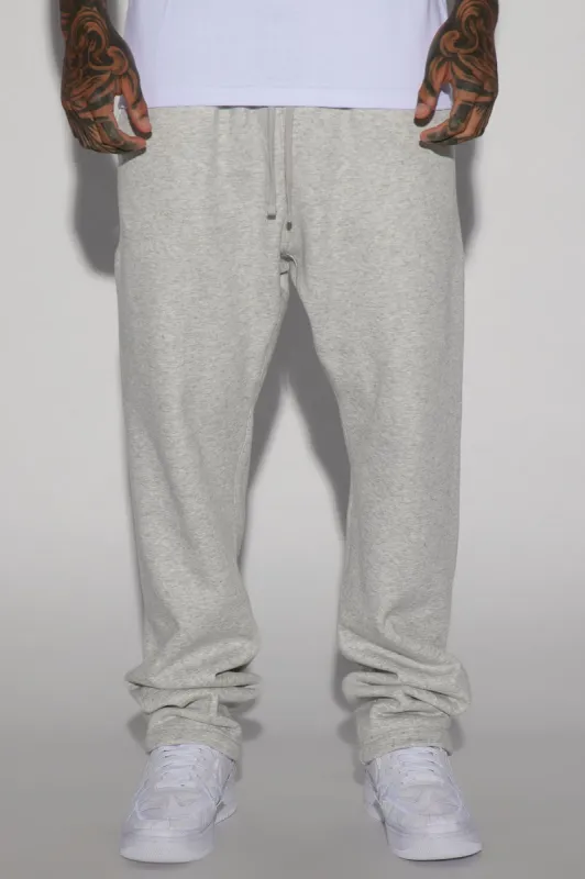 Tyson Heavyweight Straight Sweatpants - Heather Grey sold by Fashion Nova