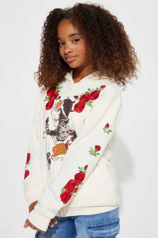 Mini Betty Boop Zip Front Hoodie - Cream made by Fashion Nova