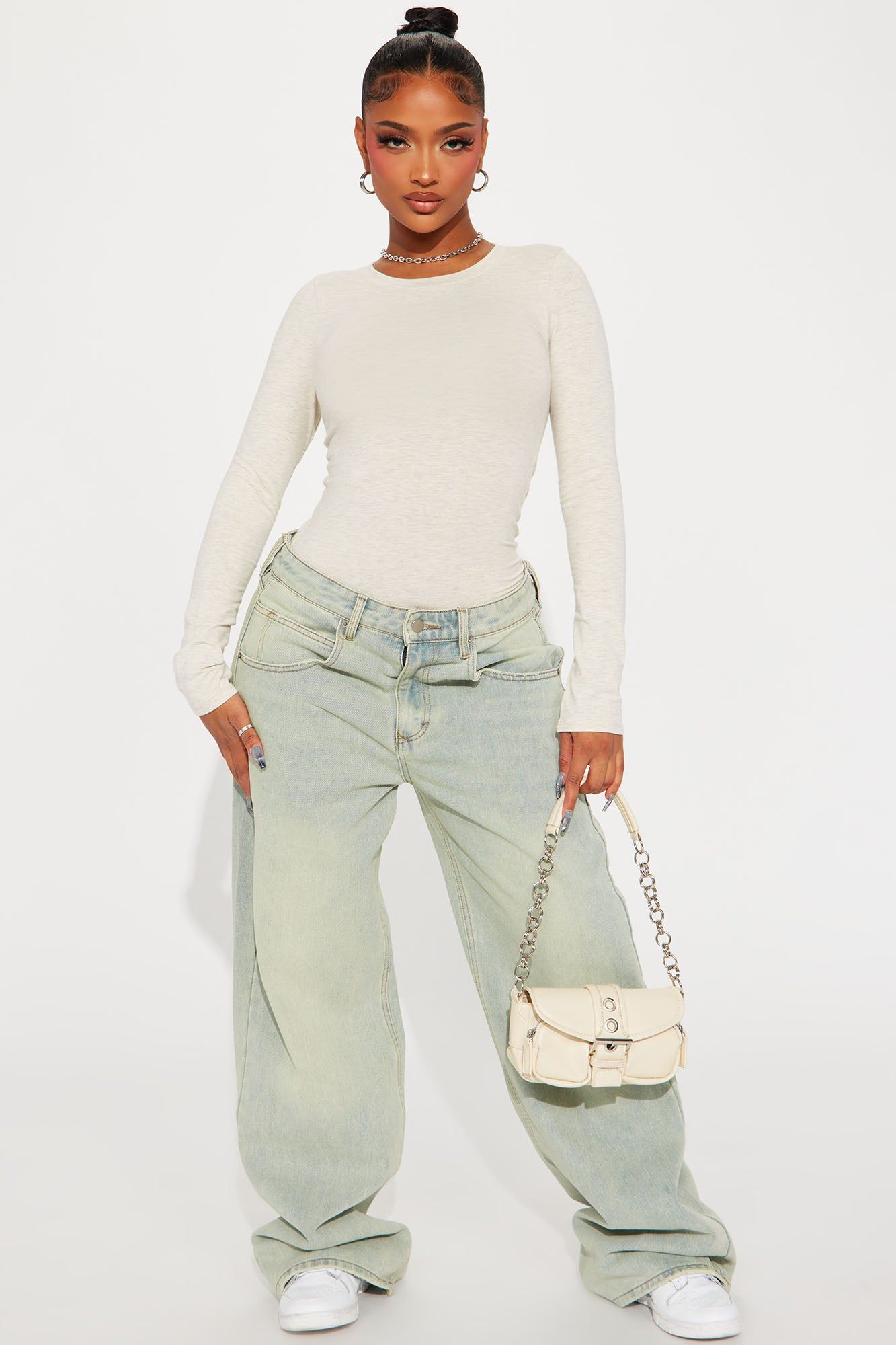 Julia Long Sleeve Top - Heather Oatmeal sold by Fashion Nova product image thumbnail 2