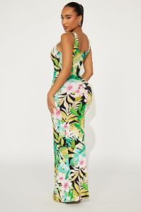 Tropical Paradise Escape Maxi Dress - Black sold by Fashion Nova