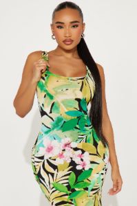 Tropical Paradise Escape Maxi Dress - Black sold by Fashion Nova