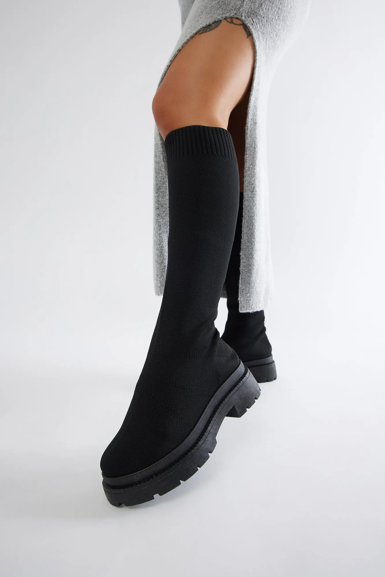 Rocco Knit Boots - Black sold by Fashion Nova product image thumbnail 2