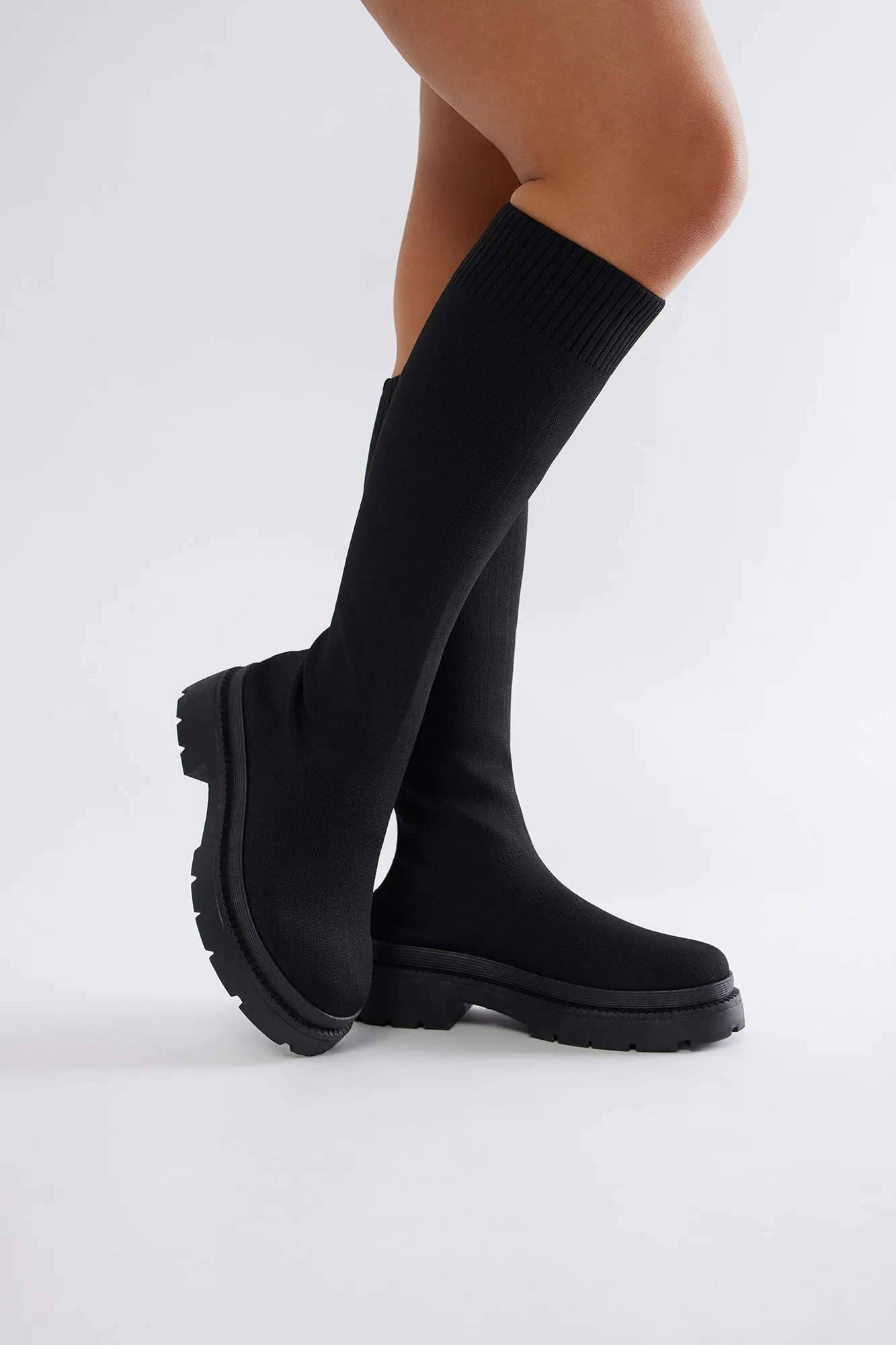 Rocco Knit Boots - Black sold by Fashion Nova product image thumbnail 4
