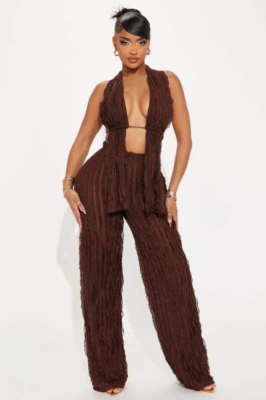 Looking For More Mesh Pant Set - Brown sold by Fashion Nova