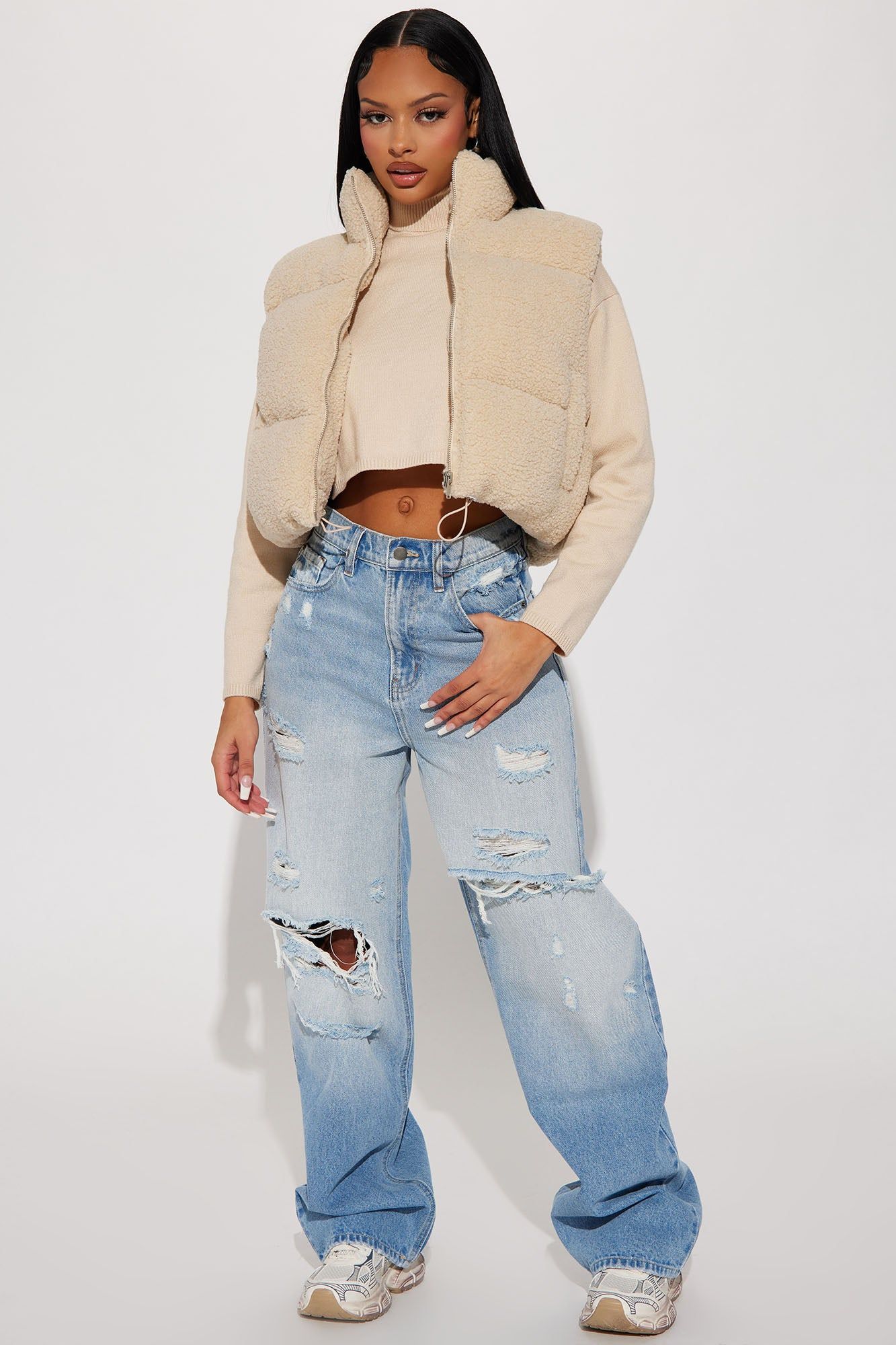 Conquering Mountains Sherpa Vest - Cream sold by Fashion Nova product image thumbnail 2