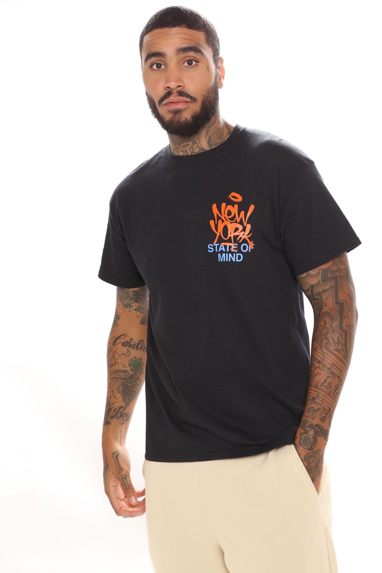 New York State Of Mind Short Sleeve Tee - Black sold by Fashion Nova