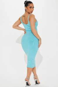Jennifer Double Lined Midi Dress - Blue sold by Fashion Nova