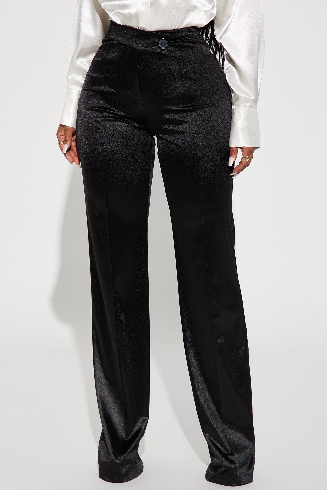 Call It Even Wide Leg Satin Dress Pants - Black sold by Fashion Nova product image thumbnail 2