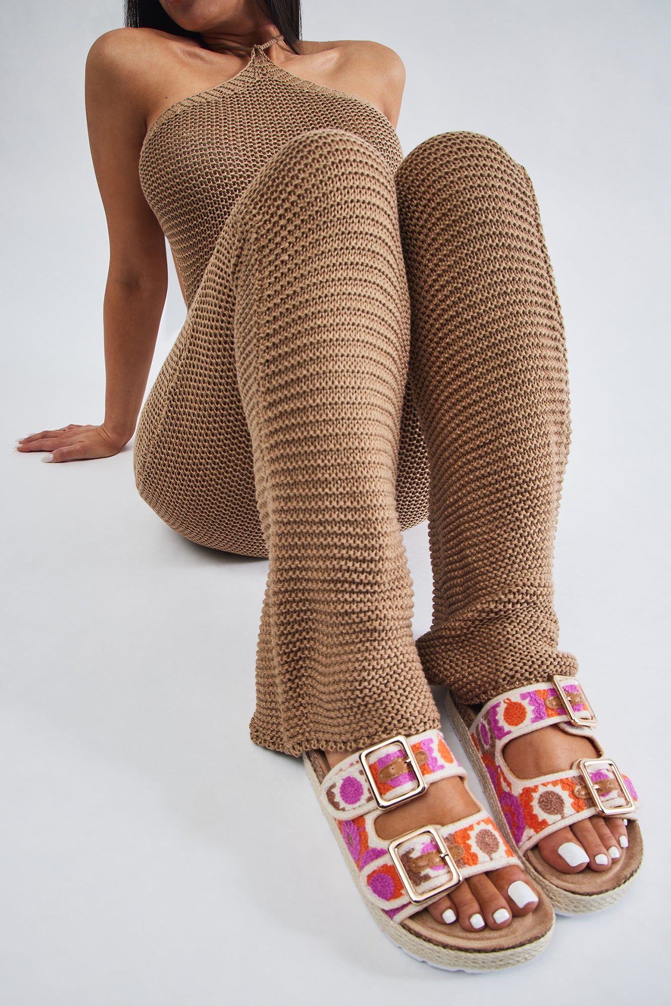 Daytime Adventure Casual Slides - Pink/combo sold by Fashion Nova