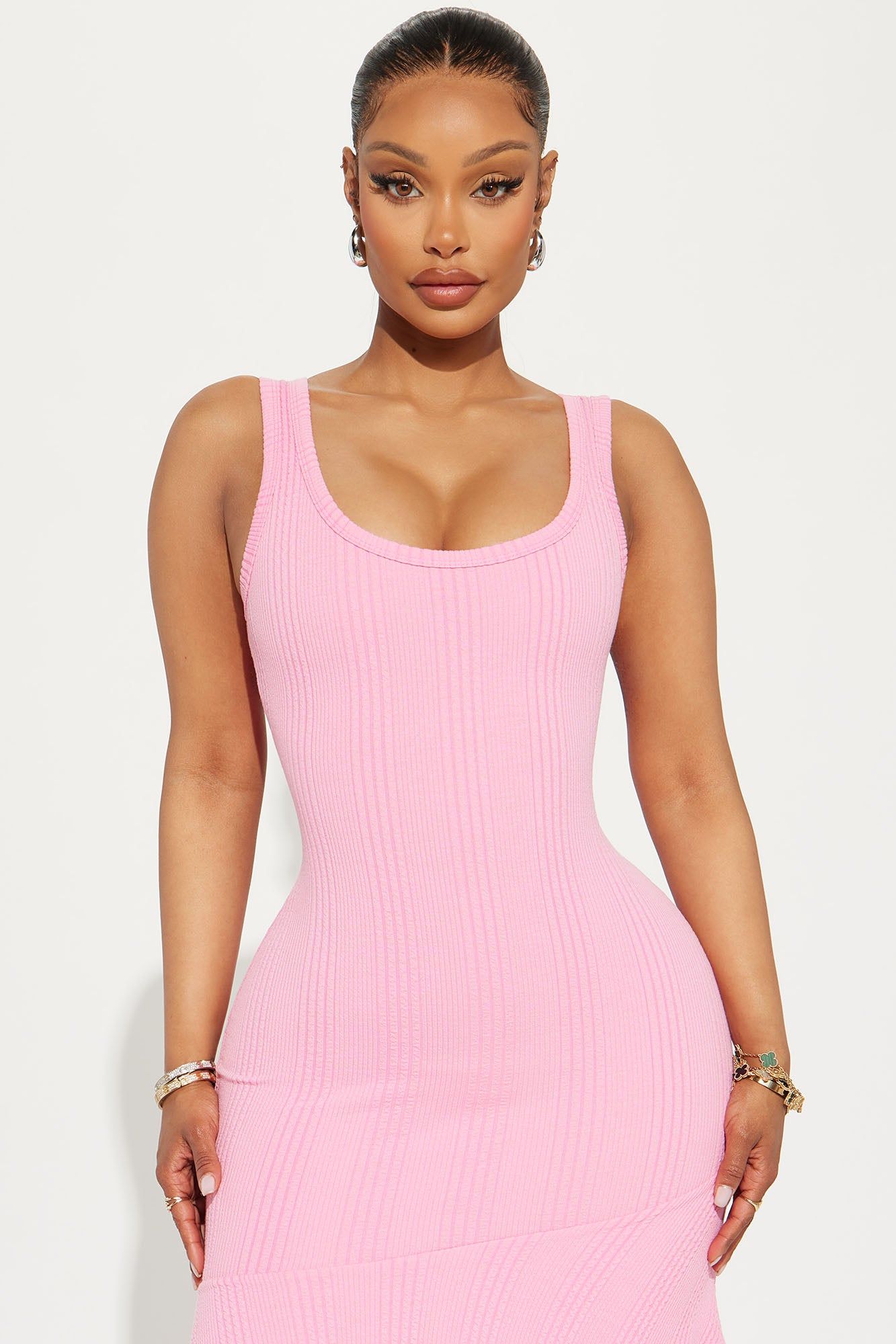 Alana Textured Midi Dress - Pink sold by Fashion Nova product image thumbnail 2