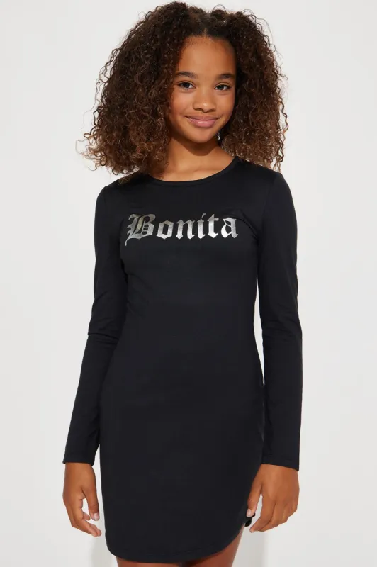 Mini Scoop Neck Shirttail Hem Knit Dress - Black sold by Fashion Nova