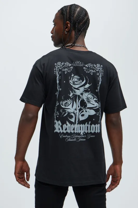 Redemption In Bloom Short Sleeve Tee - Black sold by Fashion Nova