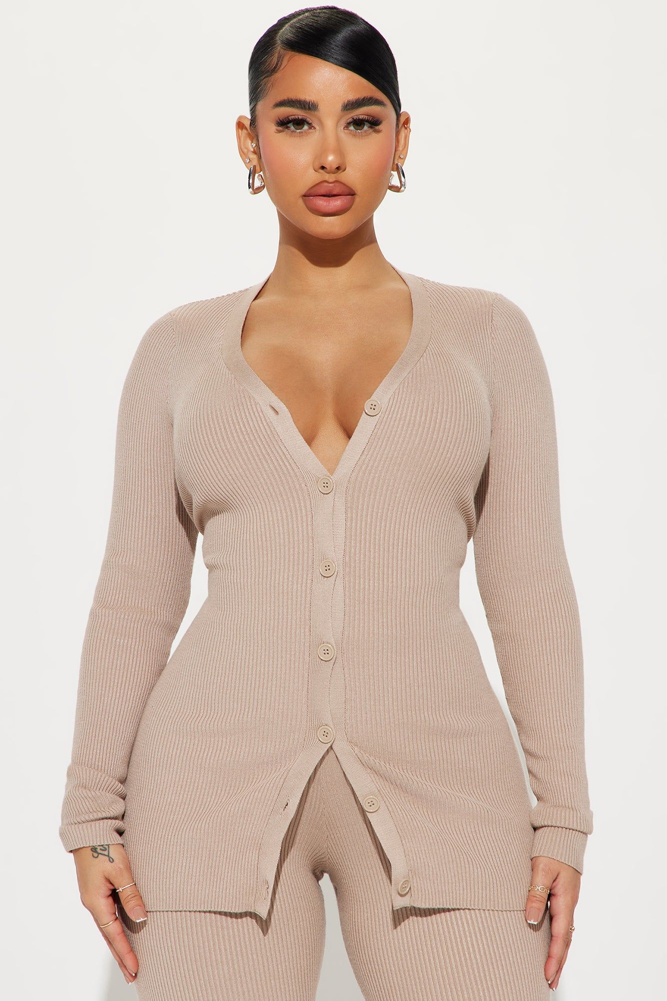 Sasha Ribbed Pant Set - Taupe sold by Fashion Nova product image thumbnail 2