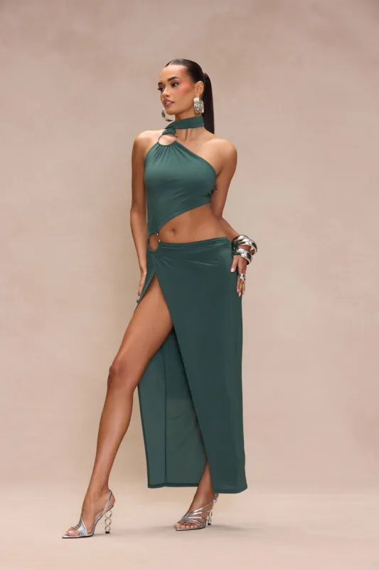 Bali Nights Cut Out Maxi Dress - Olive sold by Fashion Nova