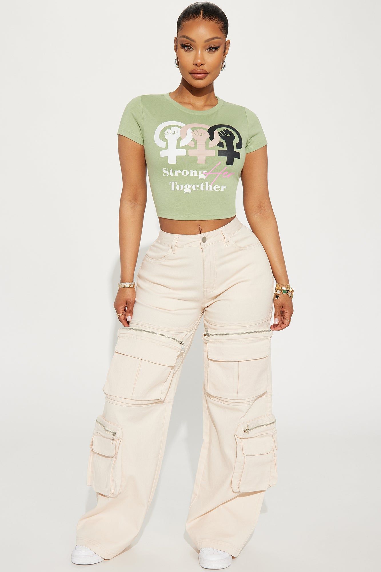 Keep On Moving Cargo Pant - Ivory sold by Fashion Nova