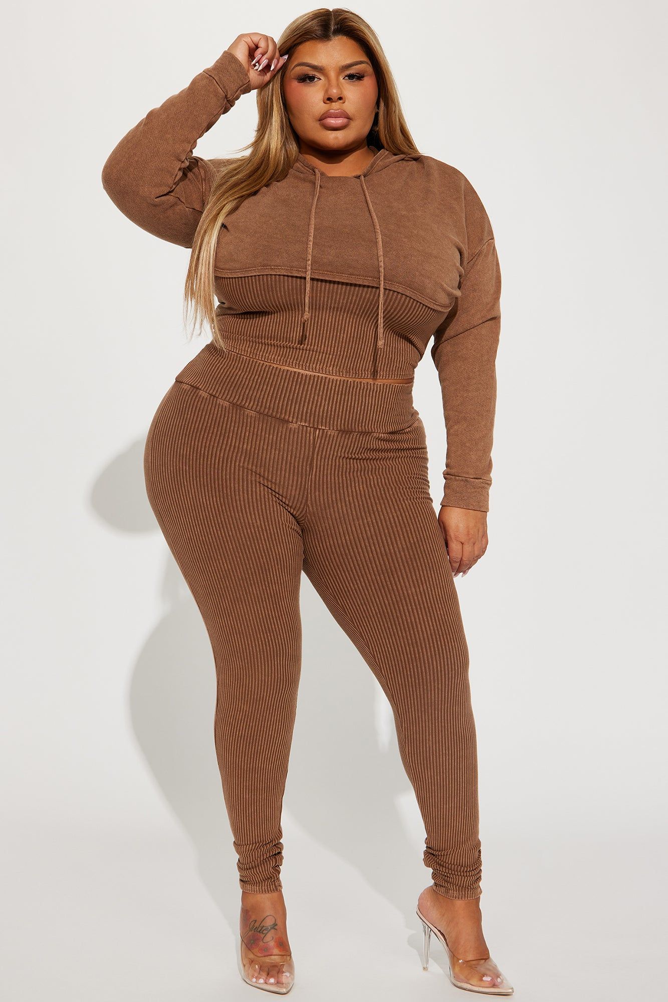 Chill Vibe Mineral Wash Legging Set - Mocha sold by Fashion Nova product image thumbnail 4