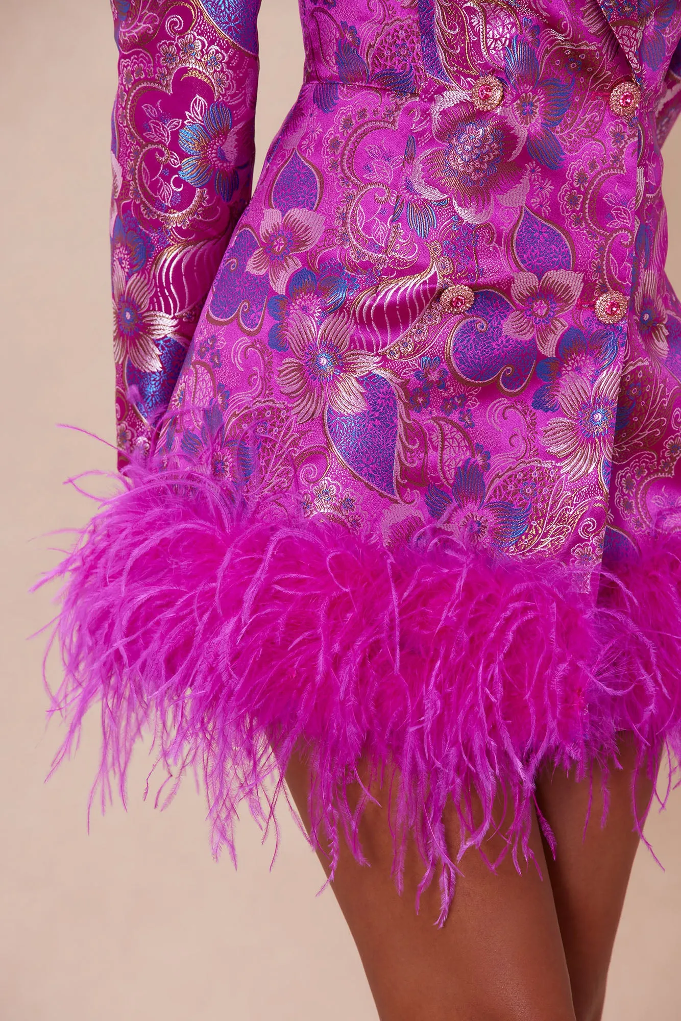 Jazzmin Satin Blazer Dress - Pink/combo sold by Fashion Nova product image thumbnail 3